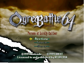 Ogre Battle 64 title screen for Nintendo 64